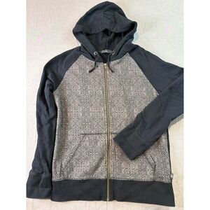 Prana Full Zip Hoodie Sweatshirt Geometric Print Women's Size Large Hooded